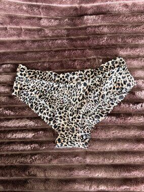 Sexy sheer lace leopard cheeky panties, size XS